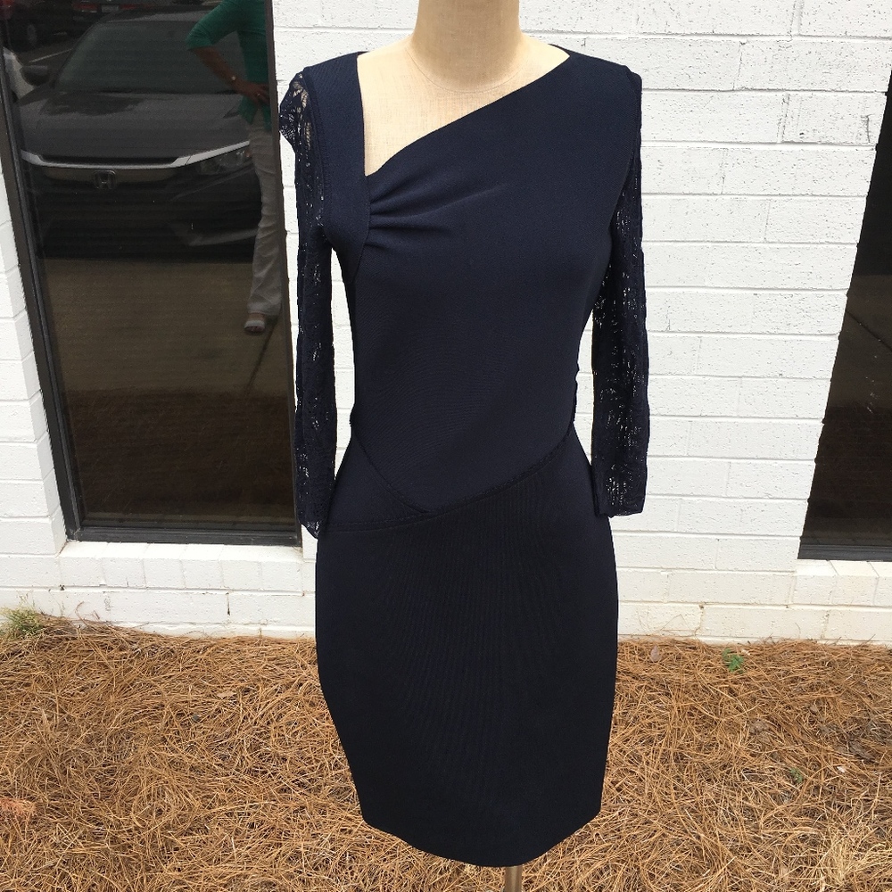 Oscar de la Renta Navy Coktail Dress